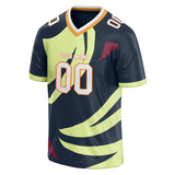 Custom Unisex Black & Yellow Green Pattern Football Jersey