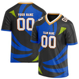 Custom Unisex Black & Blue Pattern Football Jersey