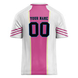 Custom Unisex White & Pink Pattern Football Jersey