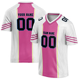 Custom Unisex White & Pink Pattern Football Jersey