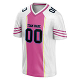 Custom Unisex White & Pink Pattern Football Jersey