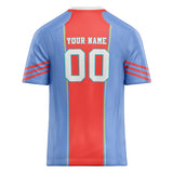 Custom Unisex Blue & Red Pattern Football Jersey