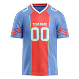 Custom Unisex Blue & Red Pattern Football Jersey