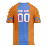 Custom Unisex Orange & Blue Pattern Football Jersey