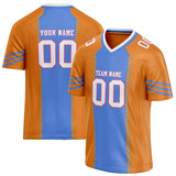 Custom Unisex Orange & Blue Pattern Football Jersey