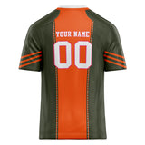 Custom Unisex Olive & Orange Pattern Football Jersey