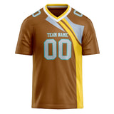 Custom Unisex Brown & Light Blue Pattern Football Jersey