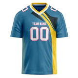 Custom Unisex Blue & Yellow Pattern Football Jersey