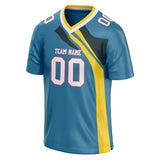 Custom Unisex Blue & Yellow Pattern Football Jersey