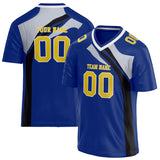 Custom Unisex Royal & Black Pattern Football Jersey