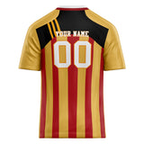 Custom Unisex Yellow & Red Pattern Football Jersey