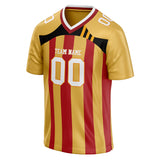 Custom Unisex Yellow & Red Pattern Football Jersey