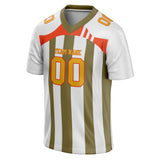 Custom Unisex White & Olive Pattern Football Jersey