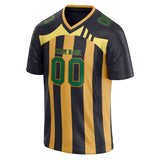 Custom Unisex Black & Yellow Pattern Football Jersey