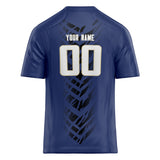 Custom Unisex Navy & Black Pattern Football Jersey