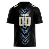 Custom Unisex Black & Light Blue Pattern Football Jersey