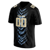 Custom Unisex Black & Light Blue Pattern Football Jersey