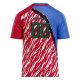 Custom Unisex Red & Blue Pattern Football Jersey