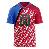 Custom Unisex Red & Blue Pattern Football Jersey