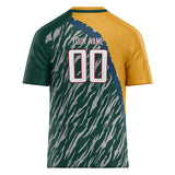 Custom Unisex Kelly Green & White Pattern Football Jersey