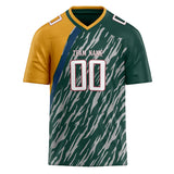 Custom Unisex Kelly Green & White Pattern Football Jersey