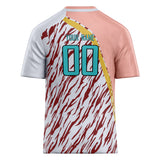 Custom Unisex White & Crimson Pattern Football Jersey