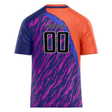 Custom Unisex Purple & Orange Pattern Football Jersey