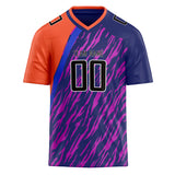 Custom Unisex Purple & Orange Pattern Football Jersey