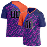 Custom Unisex Purple & Orange Pattern Football Jersey