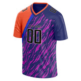 Custom Unisex Purple & Orange Pattern Football Jersey