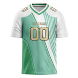 Custom Unisex Teal & White Pattern Football Jersey