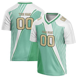 Custom Unisex Teal & White Pattern Football Jersey