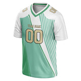 Custom Unisex Teal & White Pattern Football Jersey