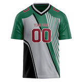 Custom Unisex Green & Gray Pattern Football Jersey