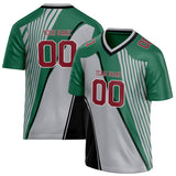 Custom Unisex Green & Gray Pattern Football Jersey