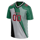 Custom Unisex Green & Gray Pattern Football Jersey