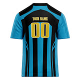 Custom Unisex Blue & Black Pattern Football Jersey