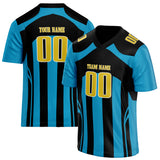 Custom Unisex Blue & Black Pattern Football Jersey