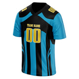 Custom Unisex Blue & Black Pattern Football Jersey