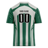 Custom Unisex Gray & Green Pattern Football Jersey