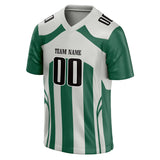 Custom Unisex Gray & Green Pattern Football Jersey