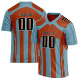 Custom Unisex Blue Green & Brown Pattern Football Jersey