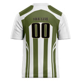 Custom Unisex White & Olive Pattern Football Jersey