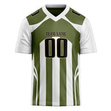 Custom Unisex White & Olive Pattern Football Jersey