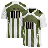 Custom Unisex White & Olive Pattern Football Jersey