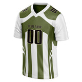 Custom Unisex White & Olive Pattern Football Jersey