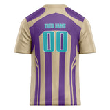 Custom Unisex Cream & Purple Pattern Football Jersey