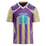 Custom Unisex Cream & Purple Pattern Football Jersey