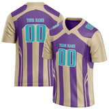 Custom Unisex Cream & Purple Pattern Football Jersey