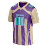 Custom Unisex Cream & Purple Pattern Football Jersey